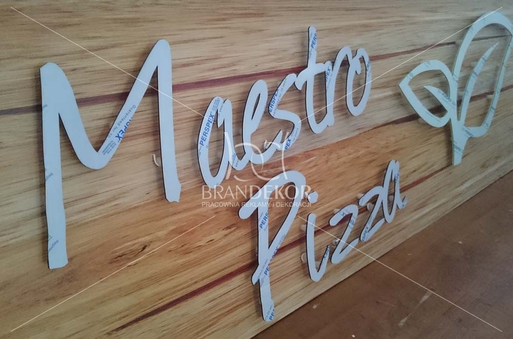 Litery podświetlane od tyłu (efekt HALO) - Maestro Pizza