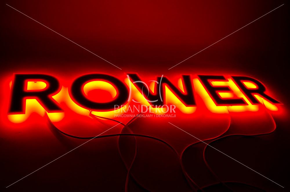 Podświetlane litery - efekt HALO - ROWER