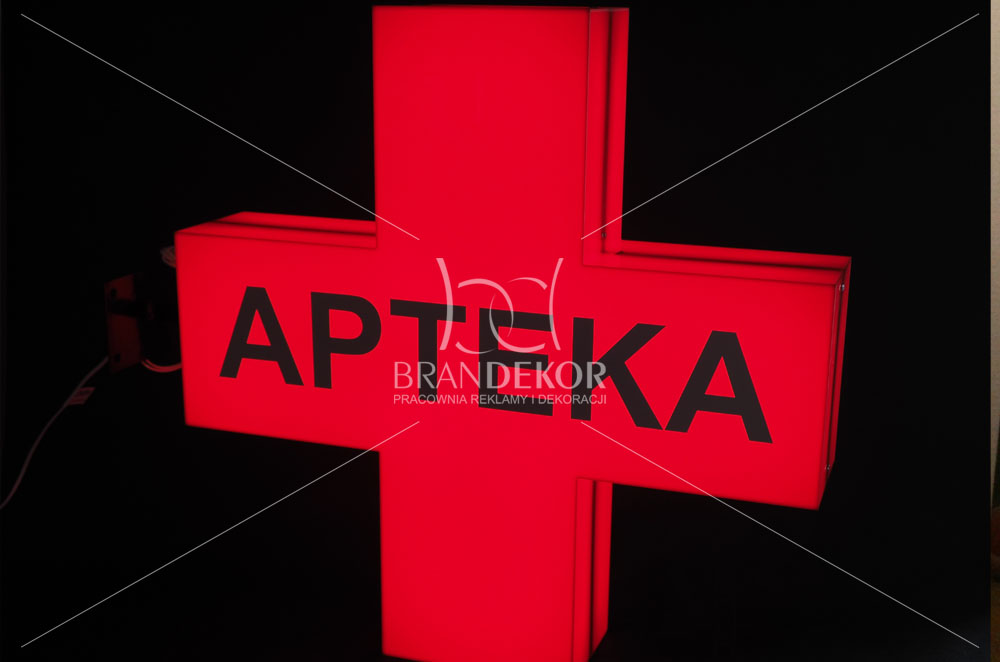 Krzyż apteczny z napisem APTEKA
