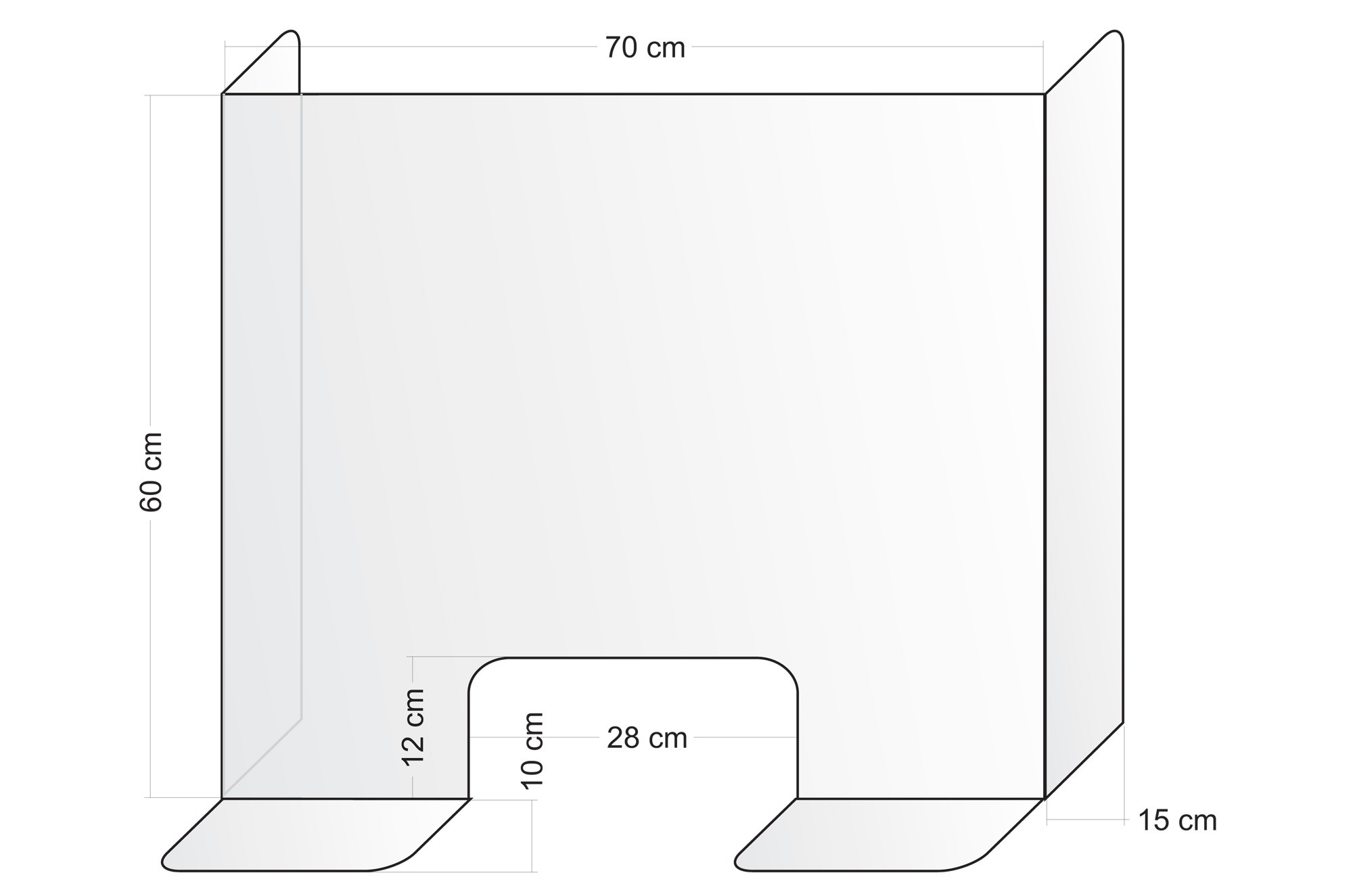 Osłona antywirusowa 70x60cm ladę biurko plexi 3mm